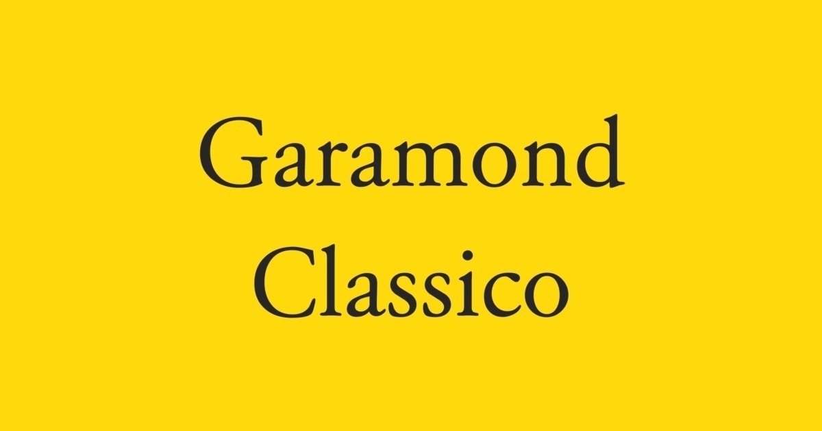 Пример шрифта Garamond Classico Regular