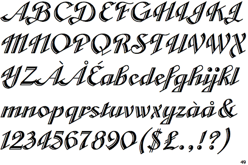 Пример шрифта Cabarga Cursiva