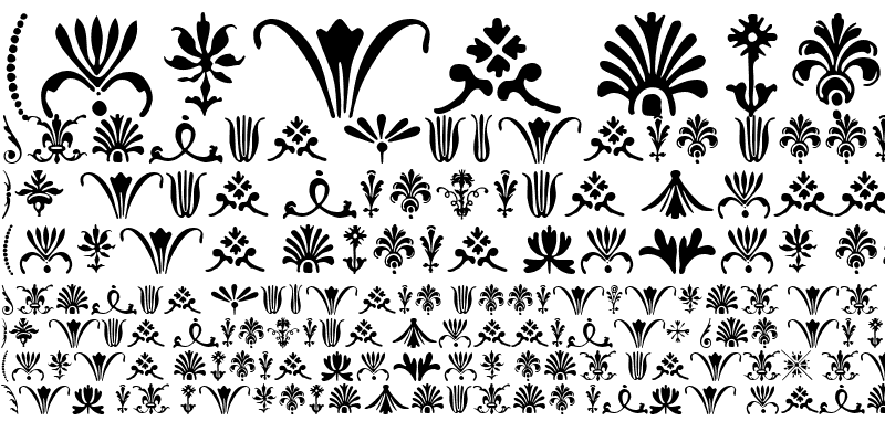 Пример шрифта Calligraphic Ornaments