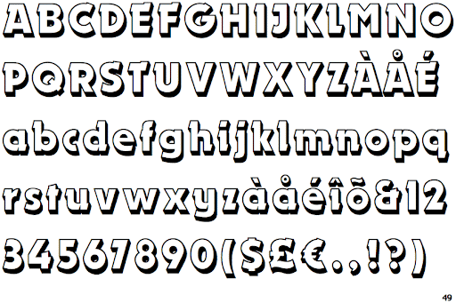 Пример шрифта Dynamo Shadow