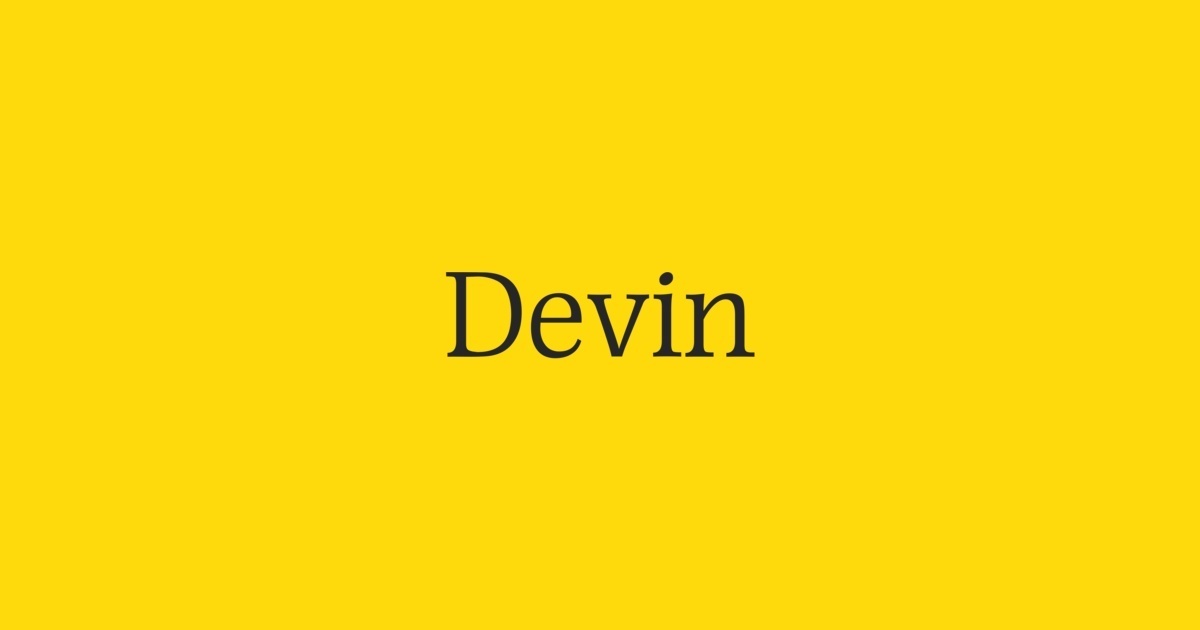 Пример шрифта Devin