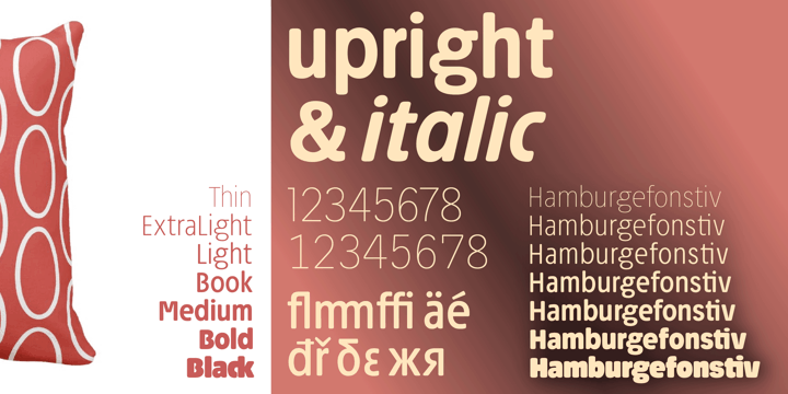 Пример шрифта Josefa Rounded Light Italic