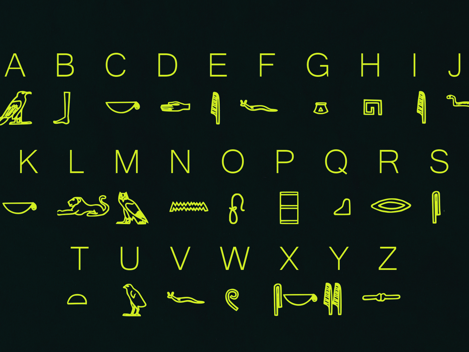 Пример шрифта Hyroglyphes