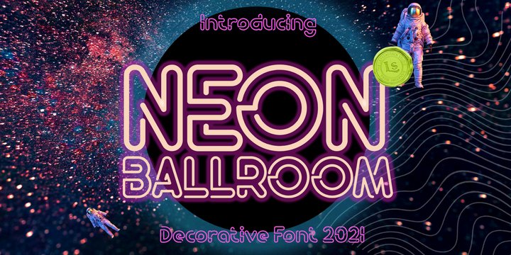Пример шрифта Neonballroom