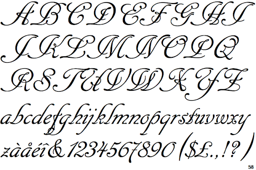 Пример шрифта Cancellaresca Script