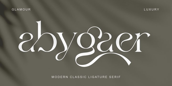 Пример шрифта Abygaer Regular