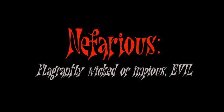 Пример шрифта Nefarious Regular