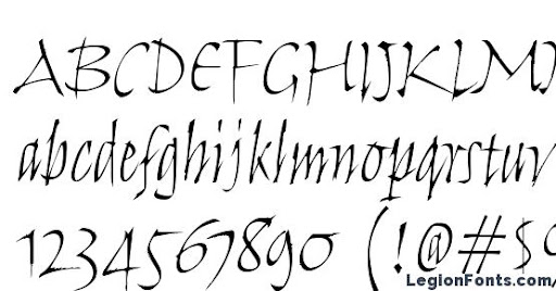 Пример шрифта Humana Script ITC