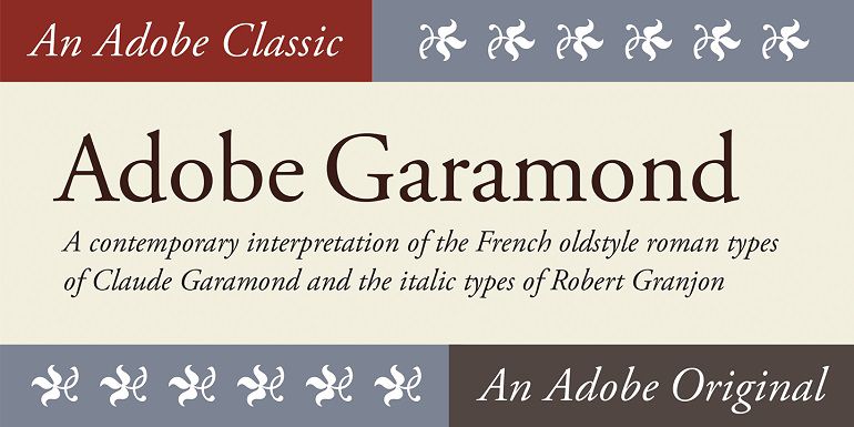 Пример шрифта Adobe Garamond