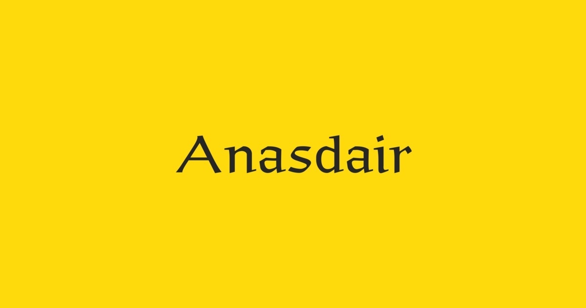 Пример шрифта Anasdair