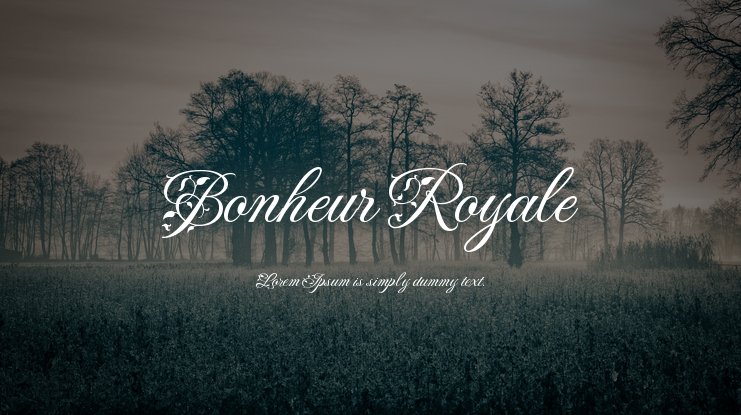 Пример шрифта Bonheur Royale Regular