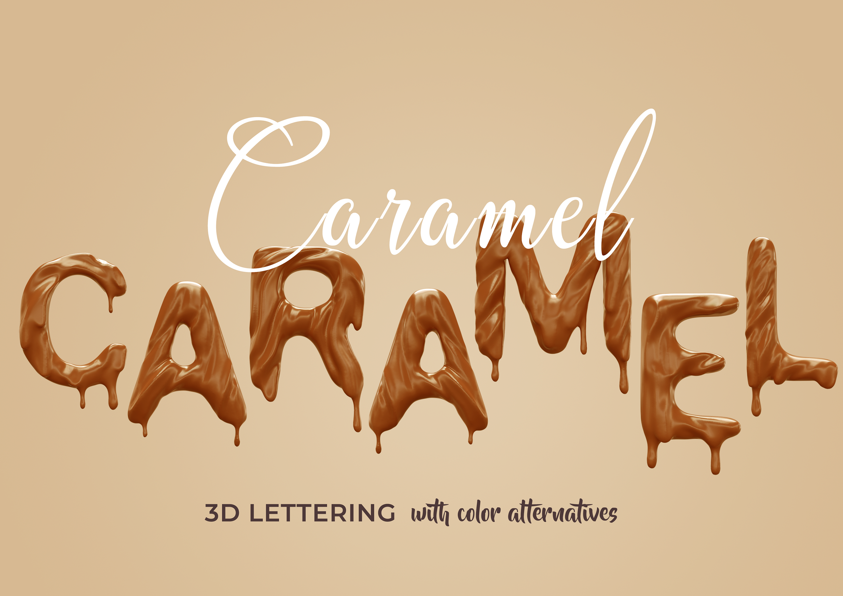 Пример шрифта Caramel
