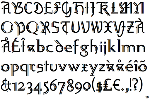 Пример шрифта Amherst Gothic Split