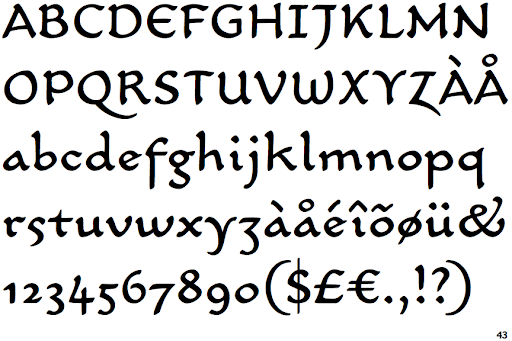 Пример шрифта Carlin Script