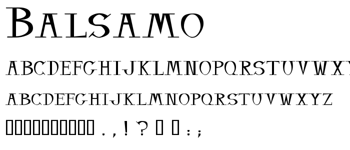 Пример шрифта Balsamo