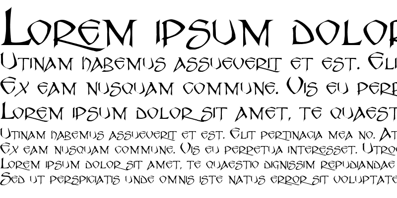 Пример шрифта Dunsany