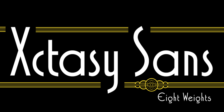 Пример шрифта Xctasy Sans