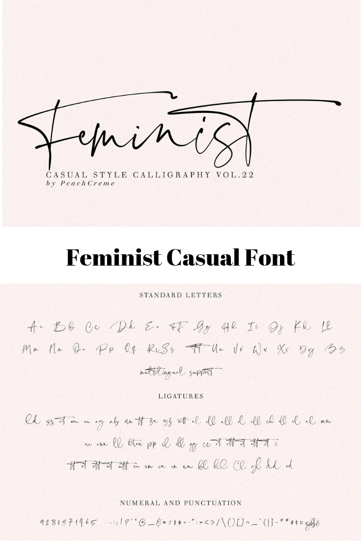 Пример шрифта Feminist