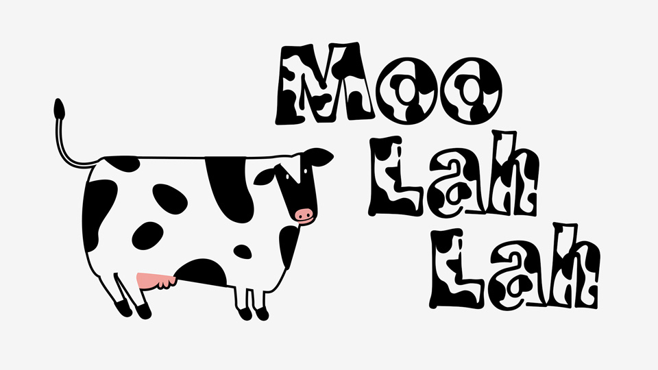 Пример шрифта Moo Lah Lah
