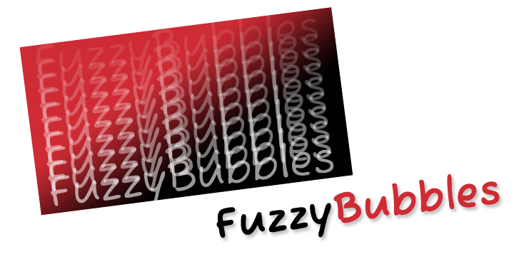 Пример шрифта Fuzzy Bubbles