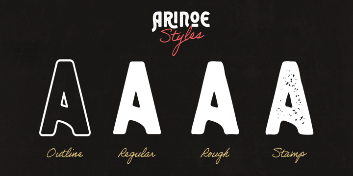 Пример шрифта Arinoe Stamped