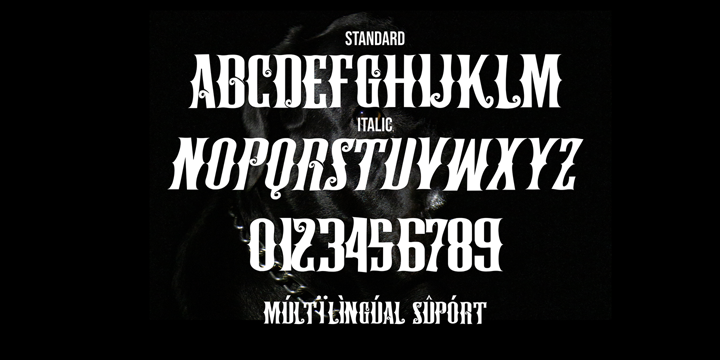 Пример шрифта Black Brody Italic