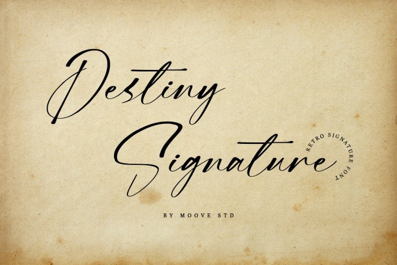 Пример шрифта Destiny Signature