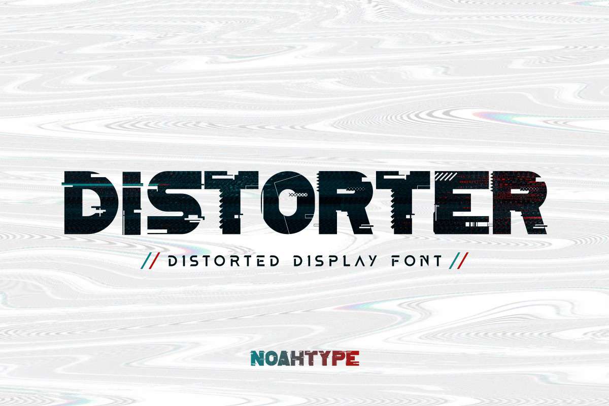 Пример шрифта Distorter