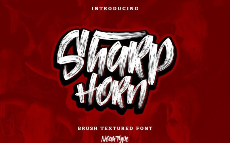 Пример шрифта Sharp Horn