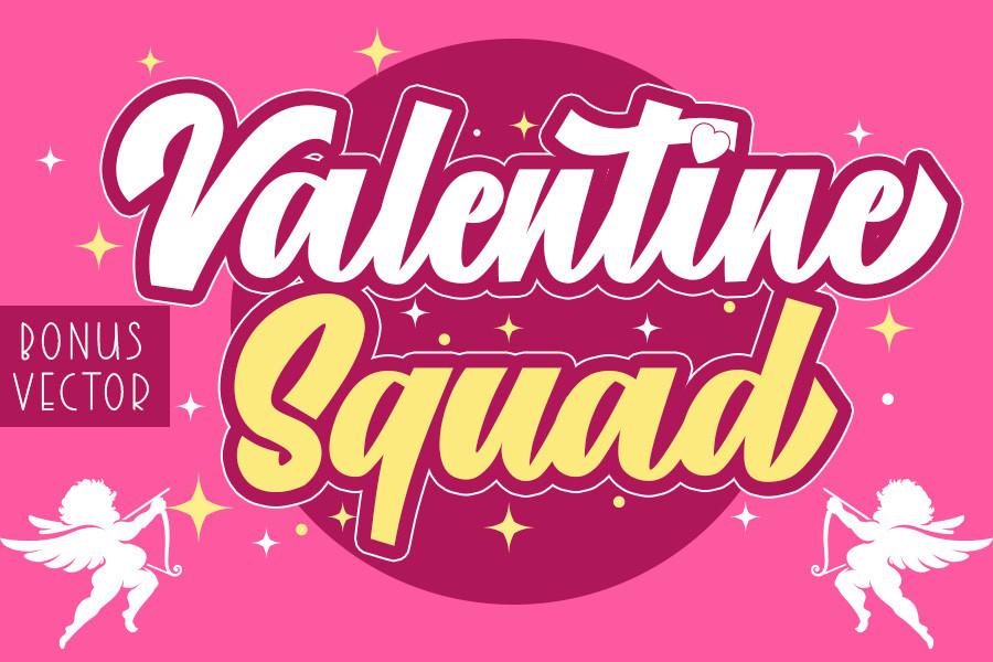 Пример шрифта Valentine Squad