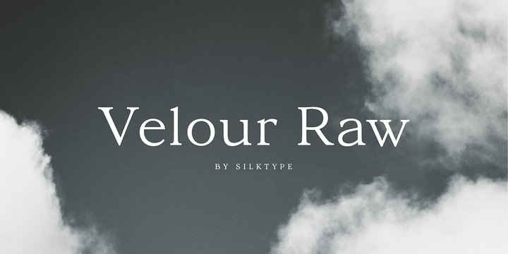 Пример шрифта Velour Raw