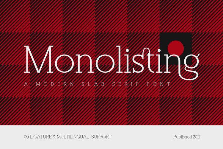 Пример шрифта Monolisting