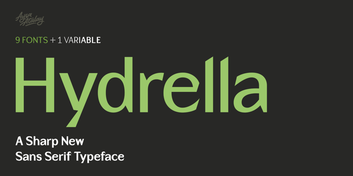 Пример шрифта Hydrella