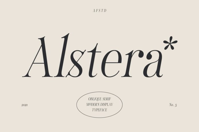 Пример шрифта Alstera Oblique