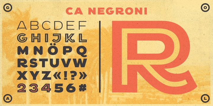 Пример шрифта CA Negroni Inline
