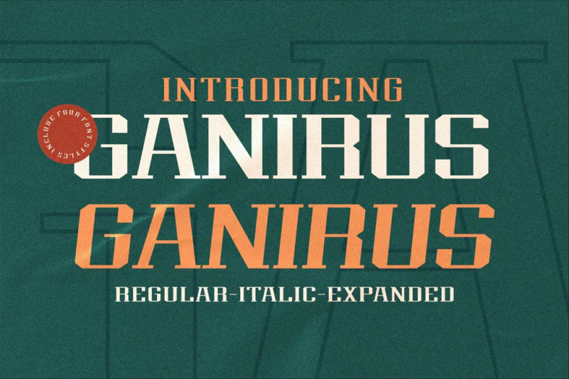 Пример шрифта Ganirus
