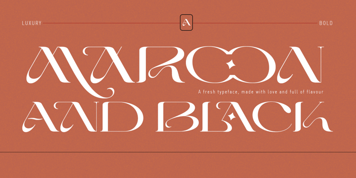 Пример шрифта Maroon And Black Outline