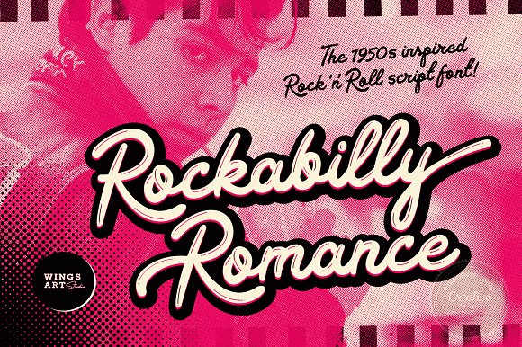 Пример шрифта Rockabilly Romance Underlines
