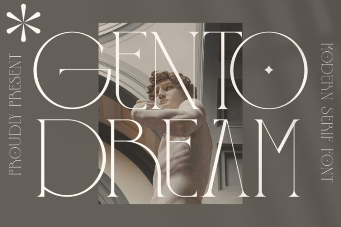 Пример шрифта Gento Dream Italic