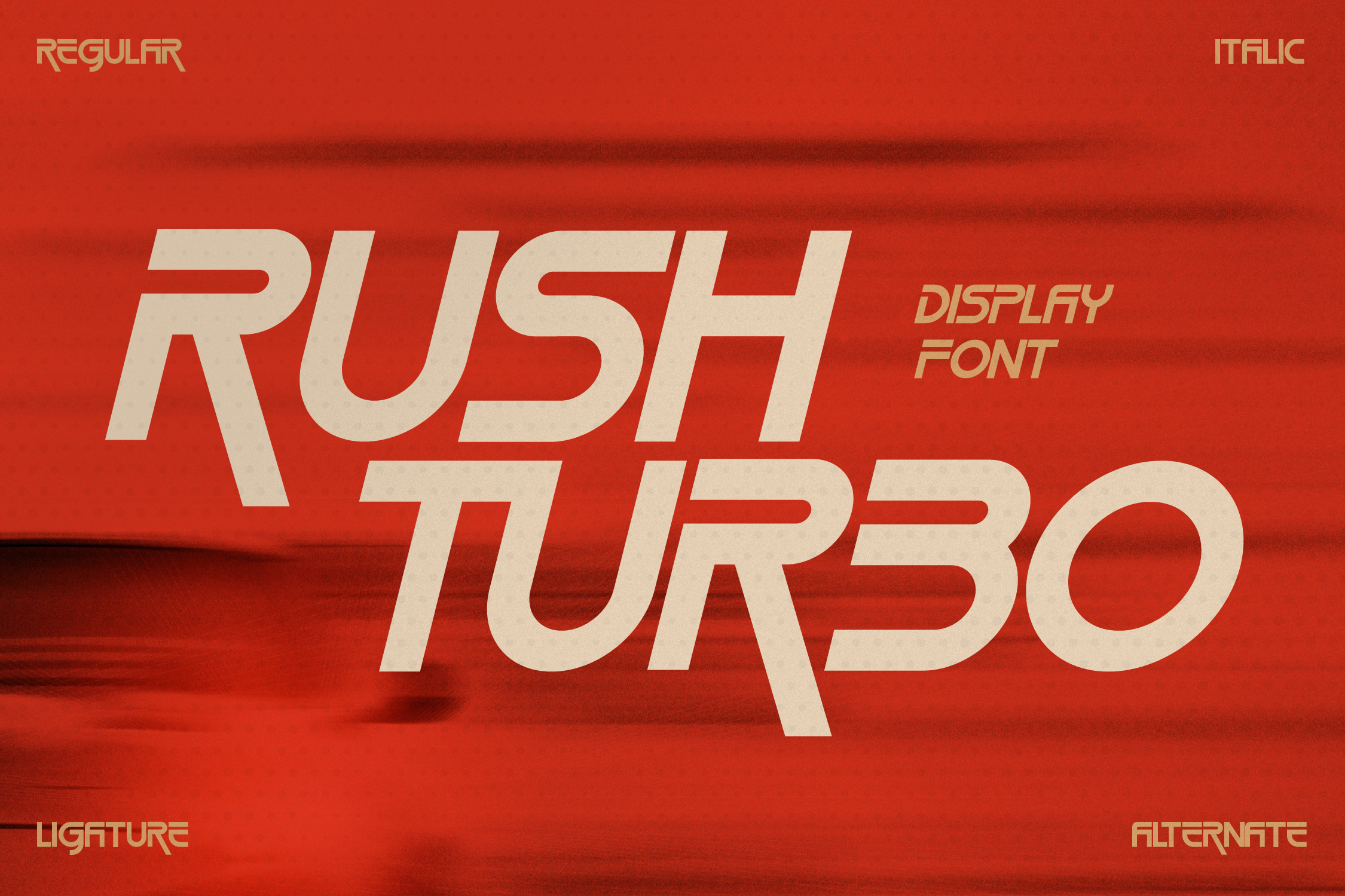 Пример шрифта Rush Turbo Italic