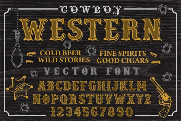 Пример шрифта Western