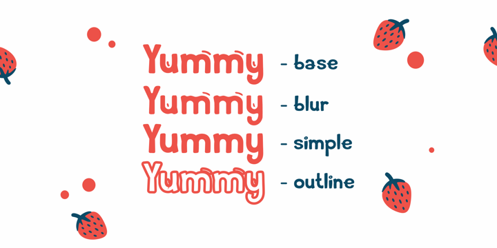 Пример шрифта Yummy Delivery Outline