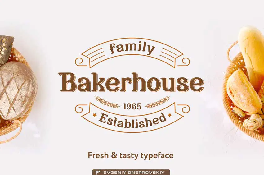 Пример шрифта Bakerhouse Bakerhouse shadow