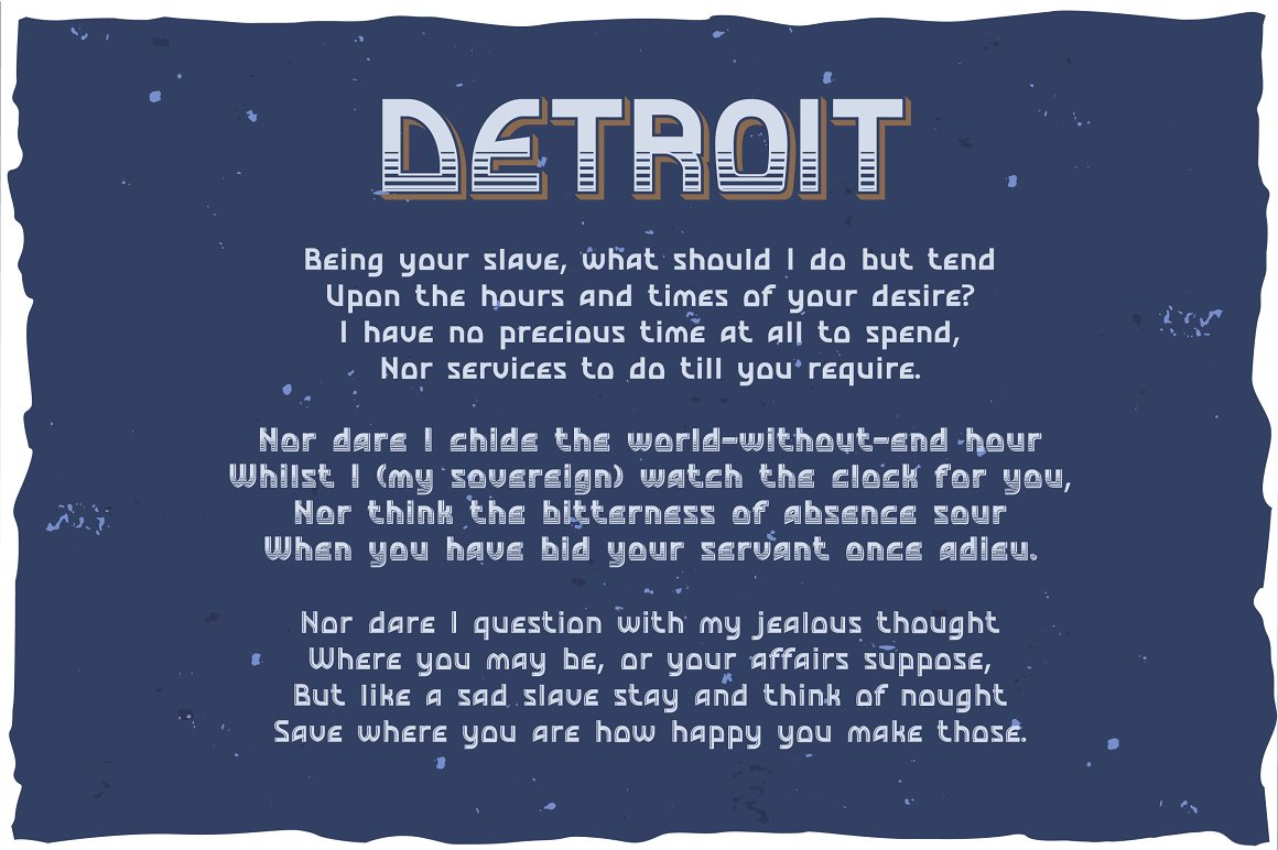 Пример шрифта Detroit Regular
