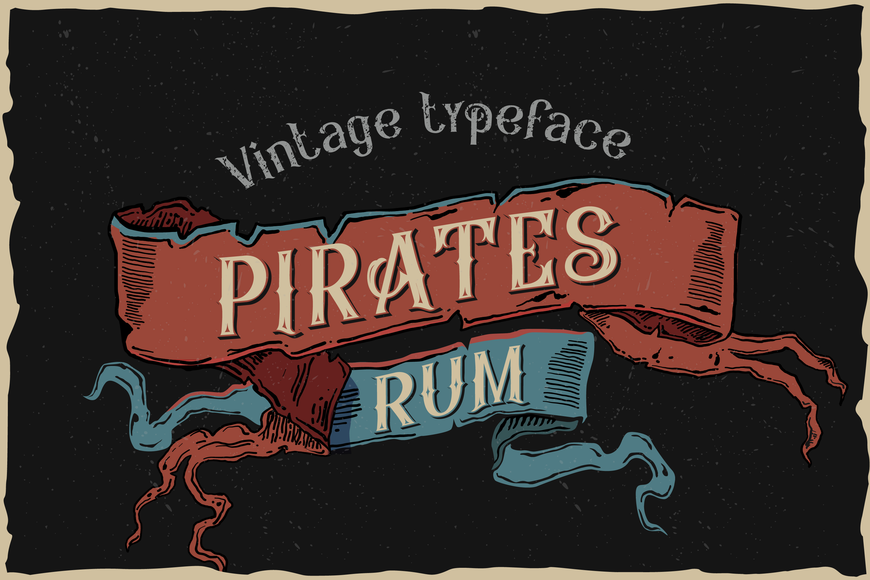 Пример шрифта Pirates Rum Shadow