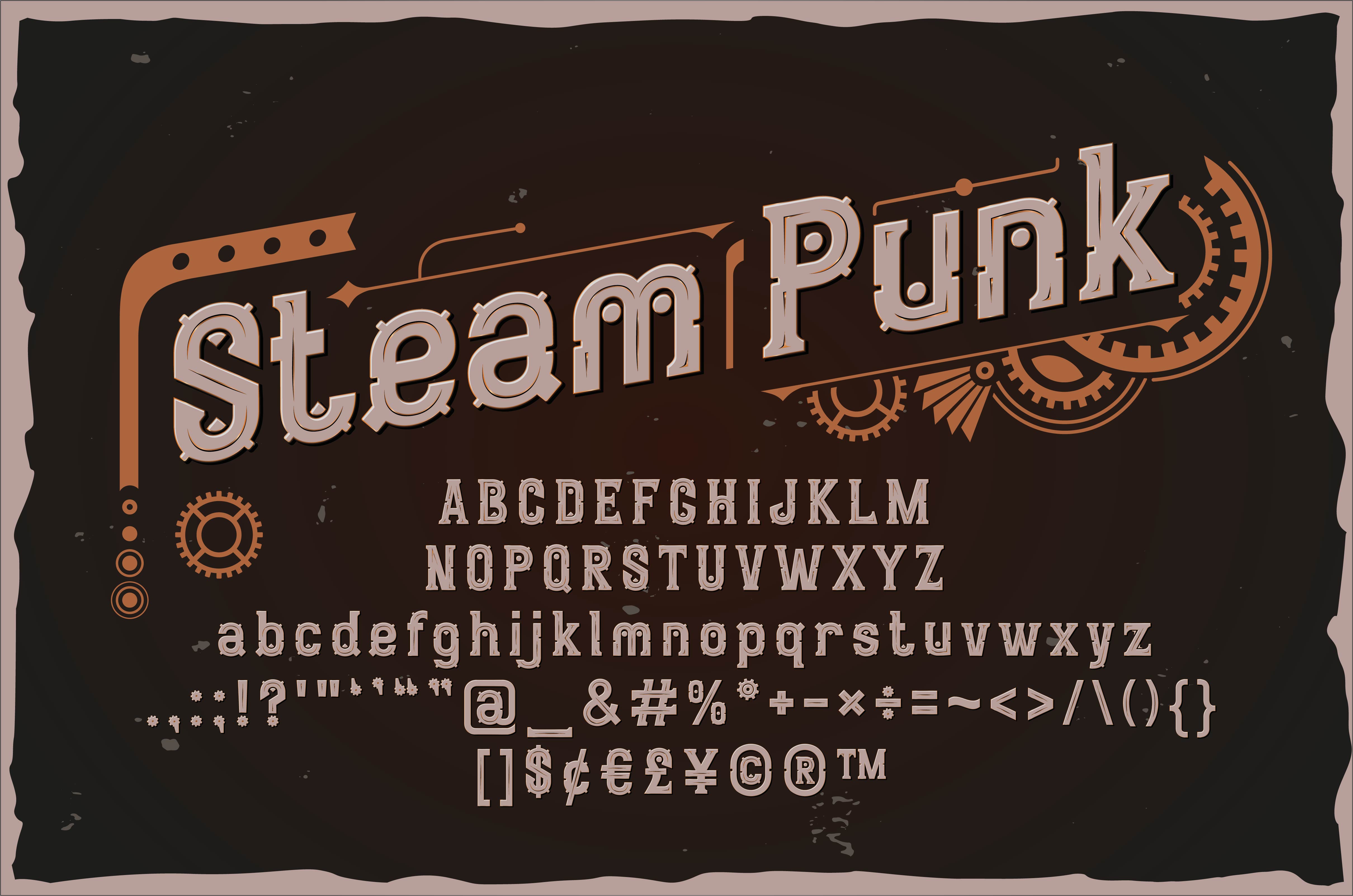 Пример шрифта SteamPunk Style 4