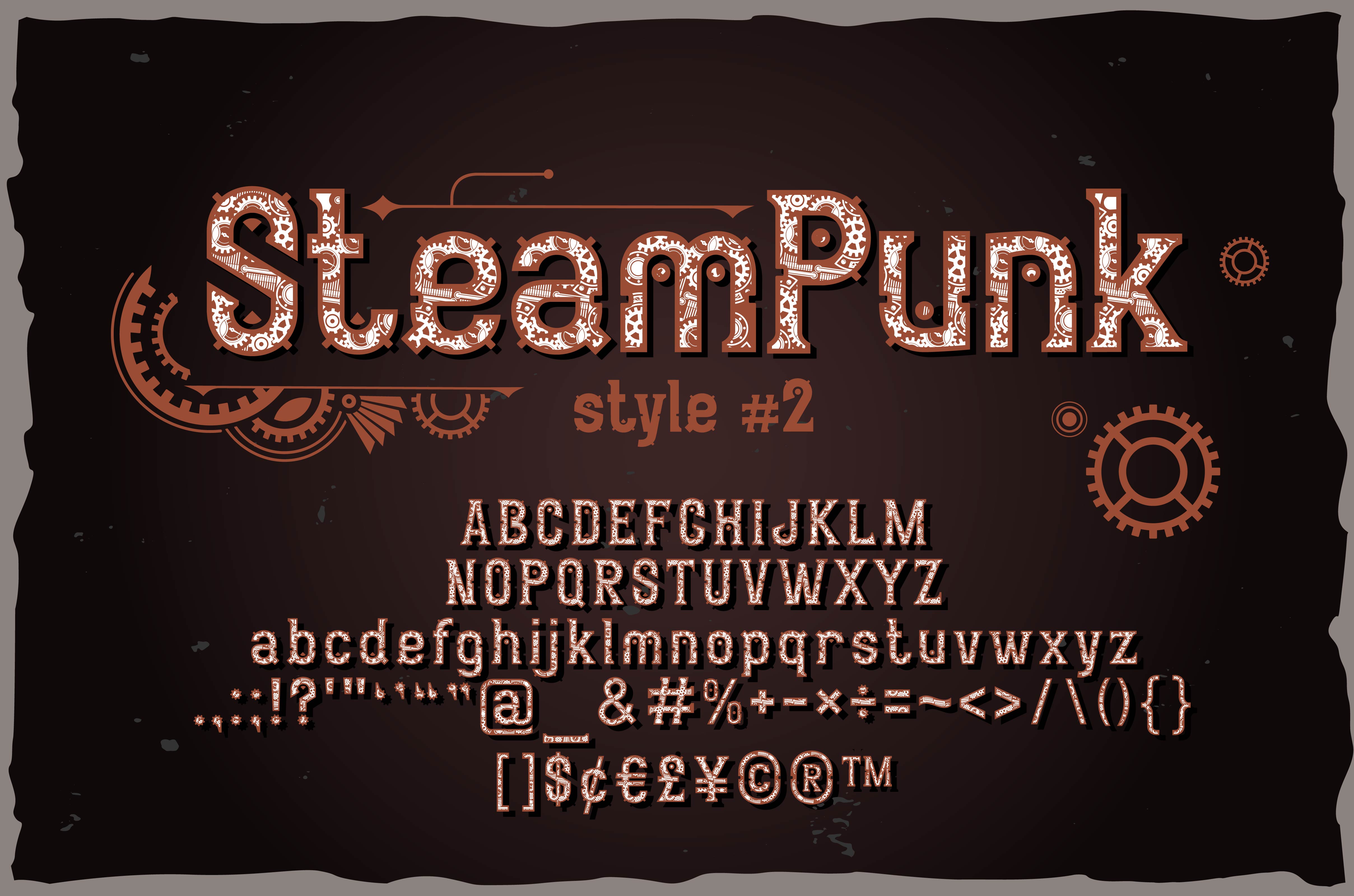 Пример шрифта SteamPunk Regular