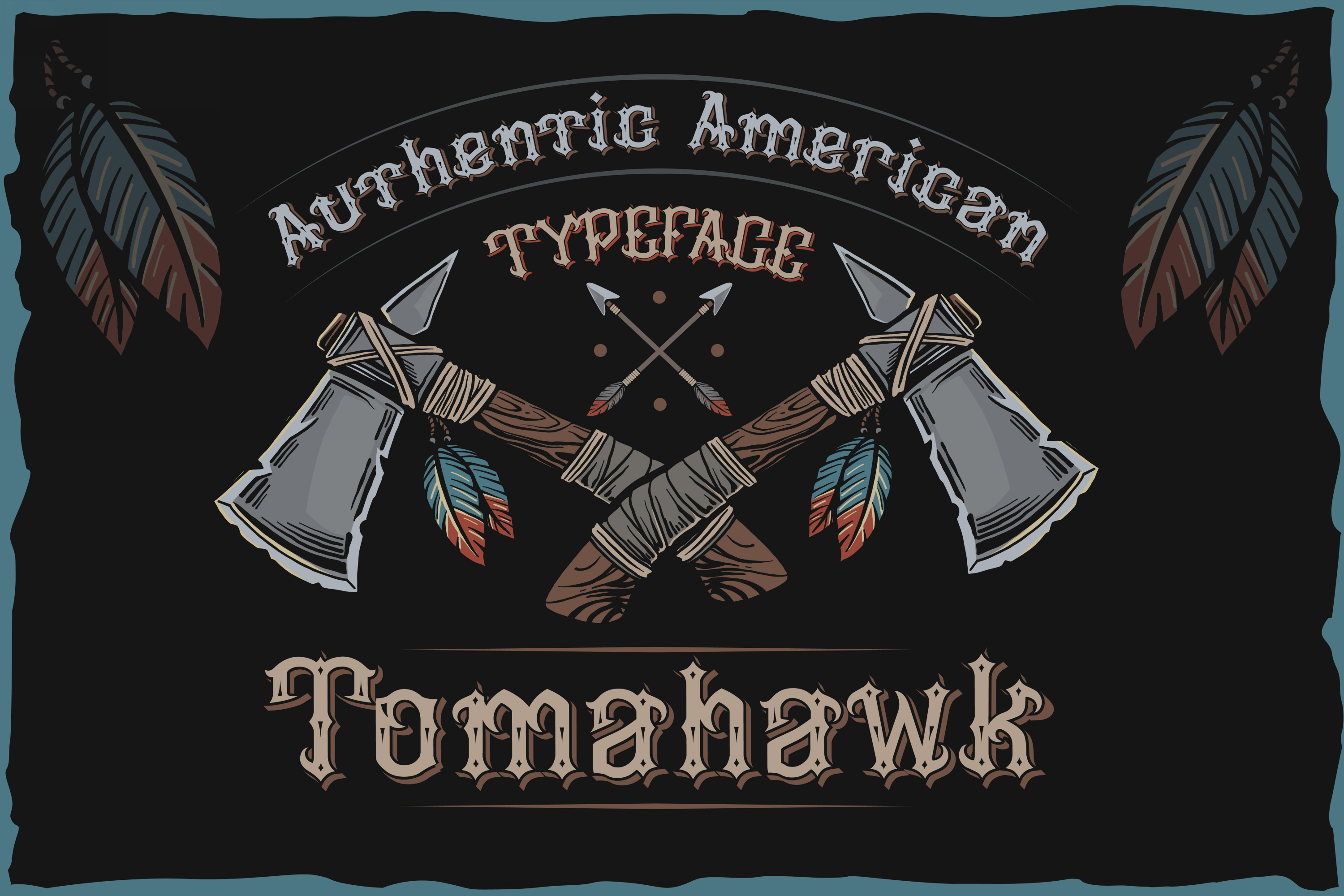 Пример шрифта Tomahawk shadow
