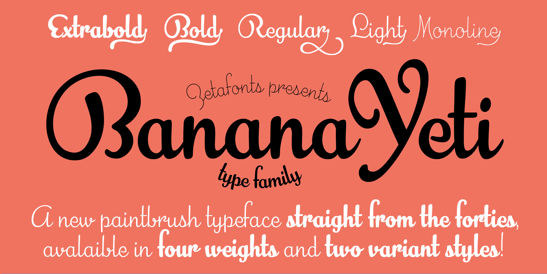 Пример шрифта Banana Yeti Monoline