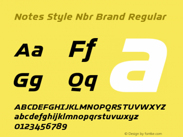 Пример шрифта Notes Style Nurburgring Brand Regular